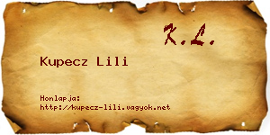 Kupecz Lili névjegykártya