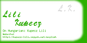 lili kupecz business card